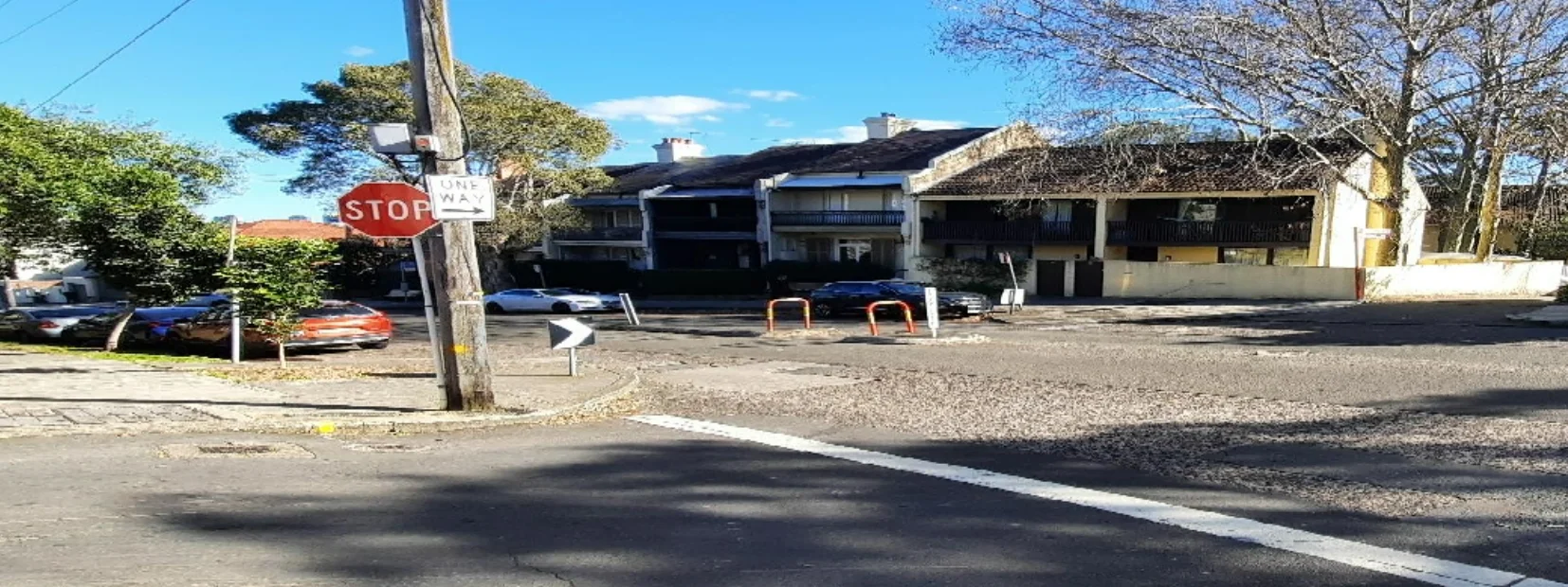 On-street parking along Blues Point Road
